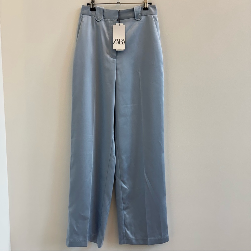 Zara Light Blue Wide-Leg Pants